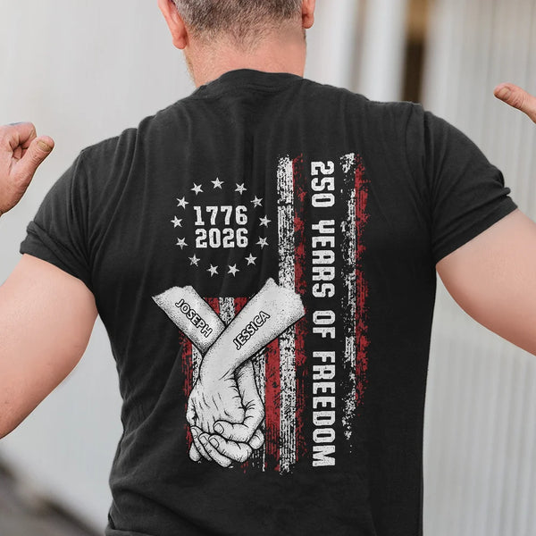 Family, Independence Day, Love - Stars & Stripes Family 250 Years Of Freedom - Personalized T Shirt