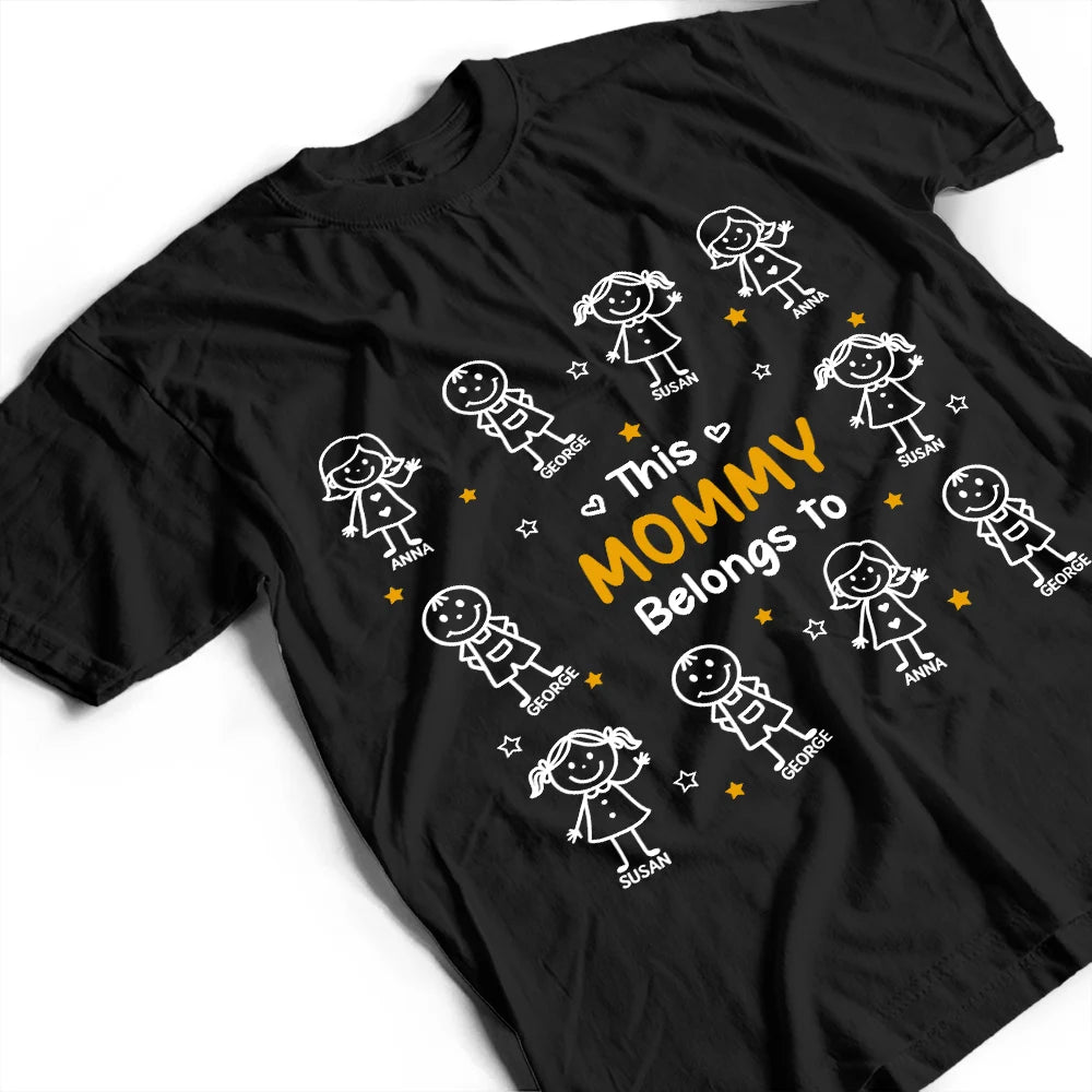 Stick Figures This Grandpa Grandma Belongs To Kids Pet - Personalized T Shirt
