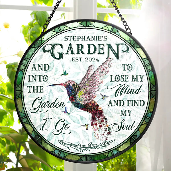 And Find My Soul Garden Floral Art - Personalized Stained Glass Window Hanging Suncatcher