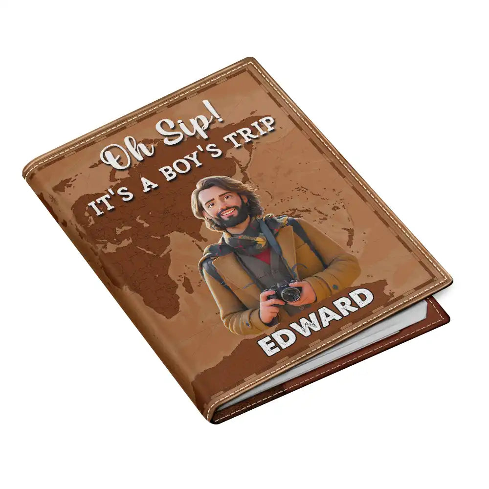 Travel,Gift For Yourself,Gift For Women,Gift For Men - Custom Photo Cartoon Portrait Just A Girl Who Loves Traveling - Personalized Passport Cover, Passport Holder