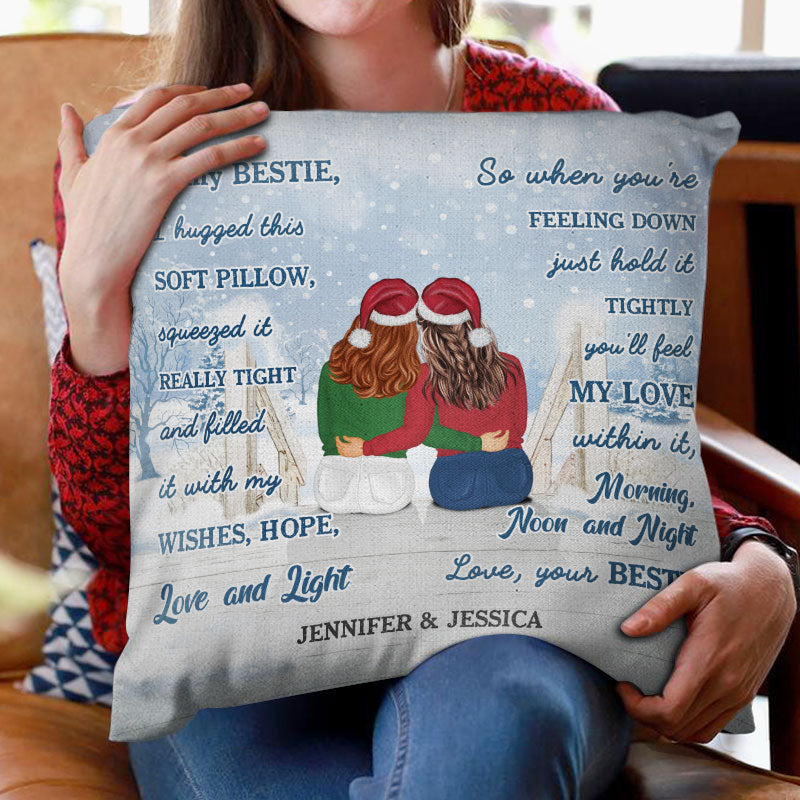 Christmas I Hugged This Soft Pillow - Gift For Bestie - Personalized Custom Pillow