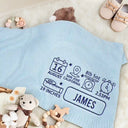 New baby,New Dad,New Mom,Happy - Newborn Baby First Year New Parents - Personalized Embroidered Knitted Baby Blanket