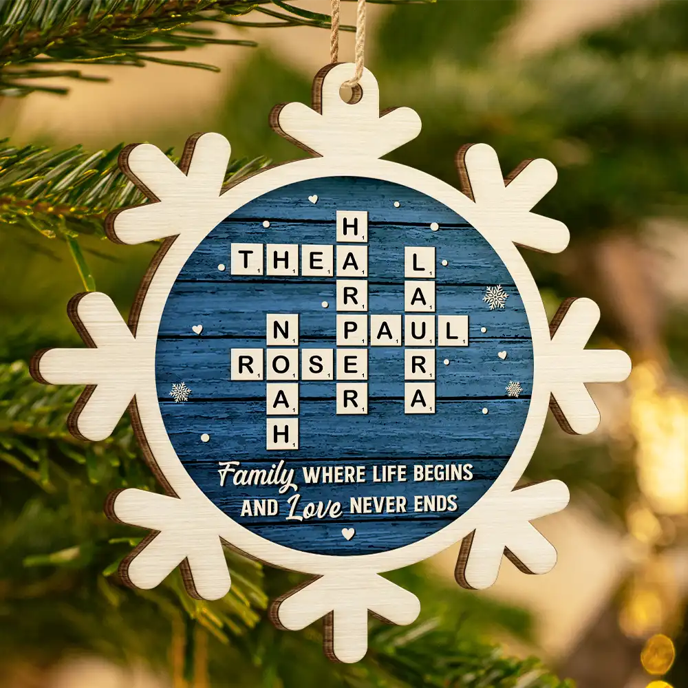 Family,Christmas,Love,Gift For Sibling - Crossword The Greatest Gift Our Parents Gave Us Was Each Other - Personalized Custom Shaped Wooden Ornament