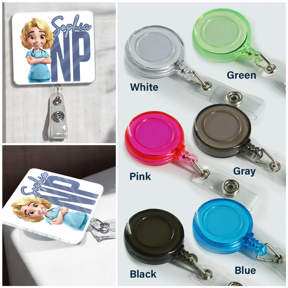 Nurse,Gift For Women,Gift For Men,Happy,Gift For Yourself,Vector - Nurse Life Job Title - Personalized Badge Reel