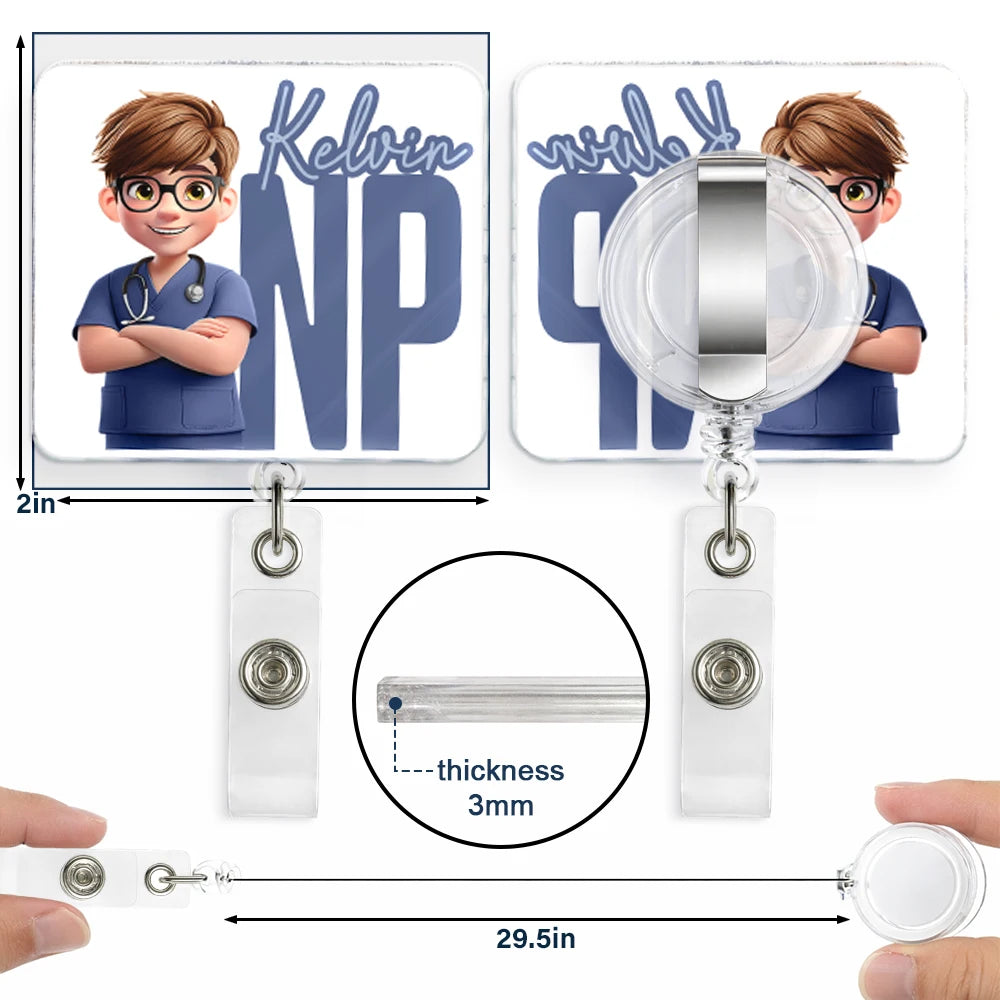 Nurse,Gift For Women,Gift For Men,Happy,Gift For Yourself,Vector - Nurse Life Job Title - Personalized Badge Reel