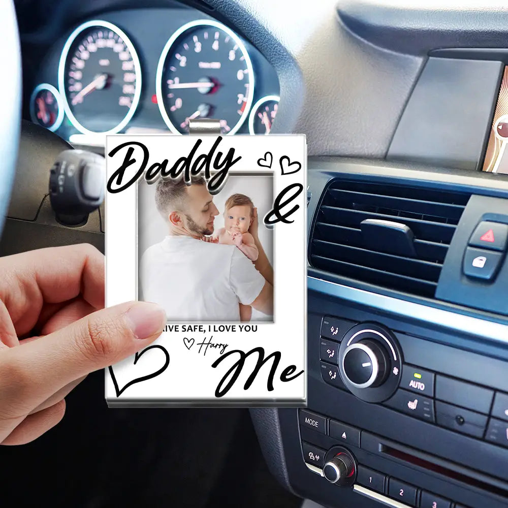 Gift For Father,Custom Photo,Top Market,Adorable,Dynamic Photo - Custom Photo Drive Safe Daddy I Love You - Personalized Custom Shaped Acrylic Car Visor Clip