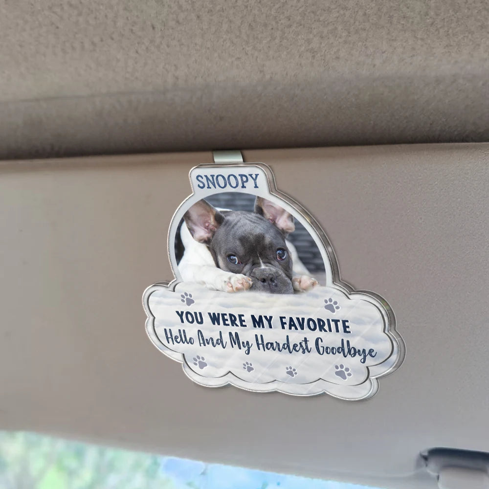 Sentimental,Custom Photo,Pet Lovers,Memorial,Upload Full Photo - Custom Photo I Will Carry You With Me - Personalized Custom Shaped Acrylic Car Visor Clip
