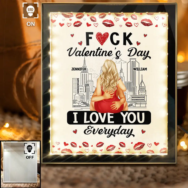 Gift For Couples, Gift For Husband, Gift For Wife, Gift For Boyfriend, Gift For Girlfriend - Couple I Love You Everyday - Personalized LED Mirror Frame Lamp