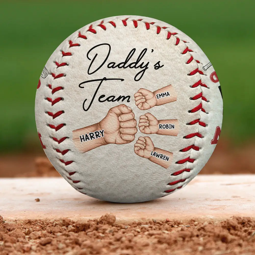 Baseball,Gift For Father,Dad - Children - We Hit A Homerun Scoring You As Our Dad Fist Punch - Personalized Baseball, Softball