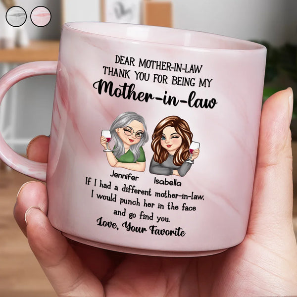 Gift For Mother - Punch Her In The Face - Personalized Marble Mug