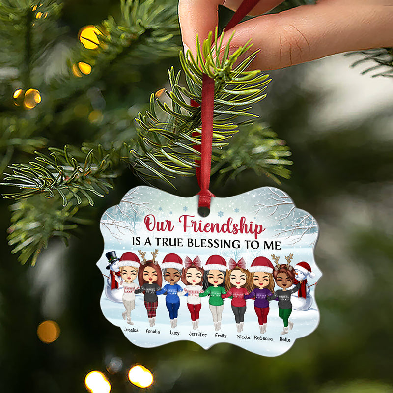 Best Friends Our Friendship is A True Blessing To Me - Christmas Gift For BFF - Personalized Custom Aluminum Ornament