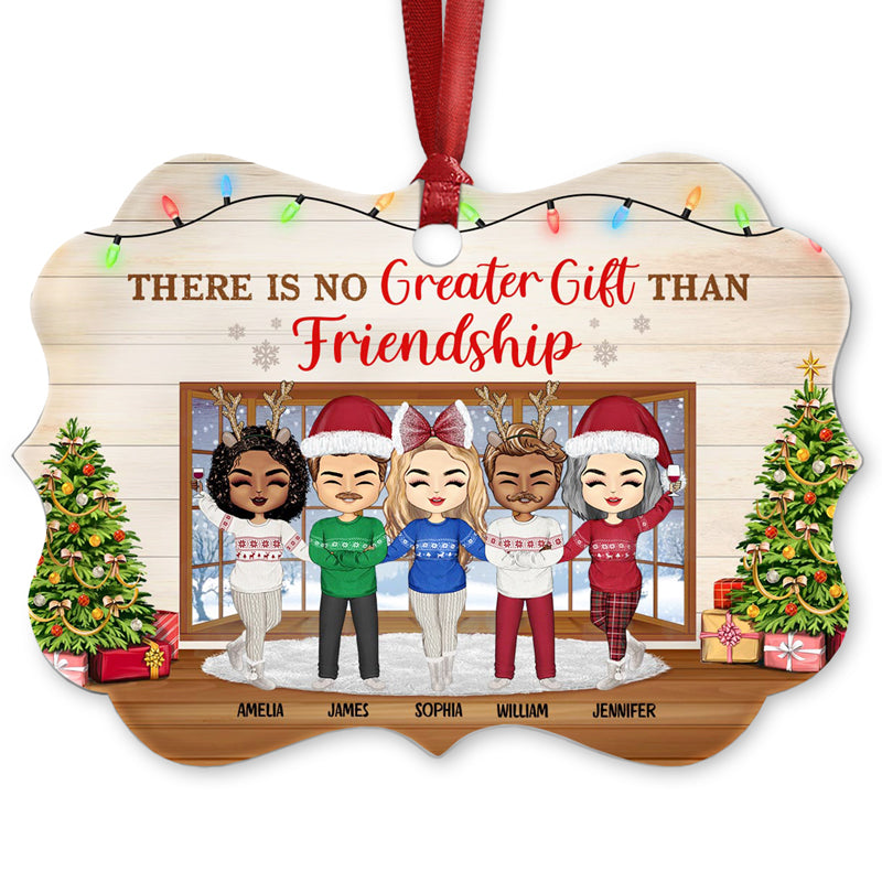 Best Friends There Is No Greater Gift Than Friendship - Christmas Gift For BFF And Sibling - Personalized Custom Aluminum Ornament
