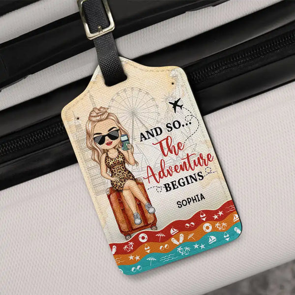 And So The Adventure Begins - Personalized Luggage Tag