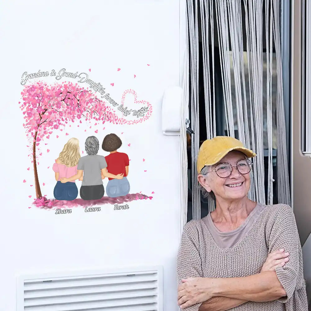 Mother & Daughters Forever Linked Together - Personalized Decor Decal