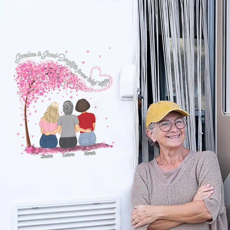 Mother & Daughters Forever Linked Together - Personalized Decor Decal