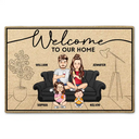 Gift For Couples,Pet Lovers,Dog Lovers,Cat Lovers,Family - Welcome To Our Home Family - Personalized Doormat