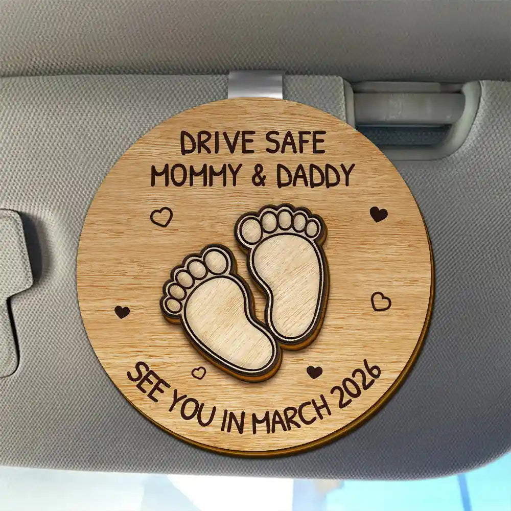 New Dad,New baby,New Mom,Happy - Expecting Parents See You In - Personalized Custom Shaped Car Visor Clip