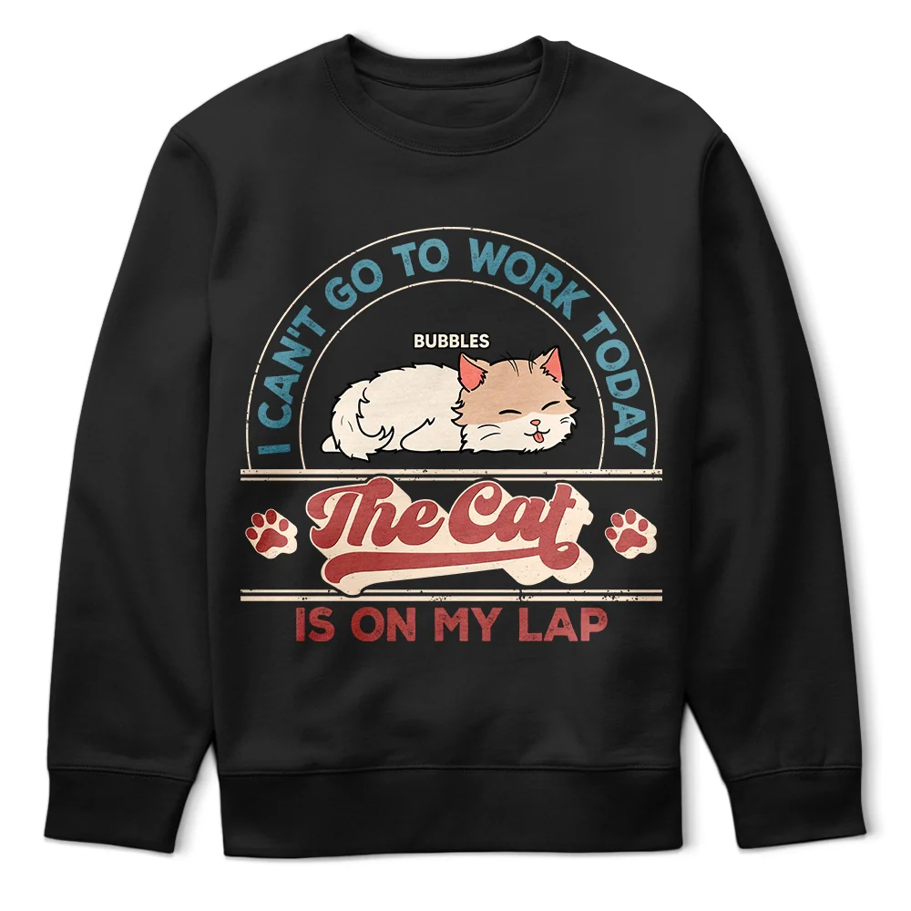 Gift For Yourself,Gift For Women,Gift For Men,Cat Lovers,Cat Mom,Cat Dad,Pet Lovers,Pet Mom,Pet Dad - The Cat Is On My Lap - Personalized T Shirt