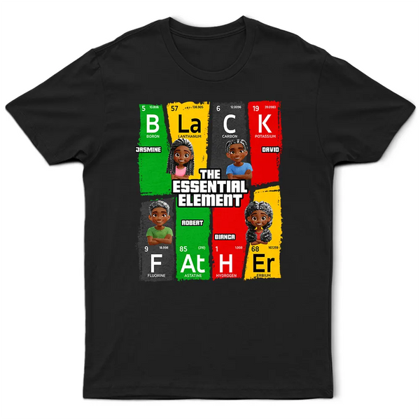 Gift For Father, Happy, Gift For Grandpa, Afro Dad - The Essential Elements - Personalized T Shirt