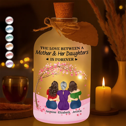 The Love Between A Mother & Her Daughters Sons - Personalized Short Bottle Light