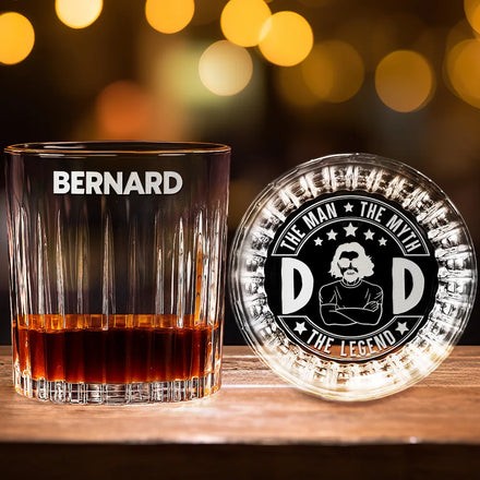 The Man The Myth The Legend - Personalized Rocks Whiskey Glass