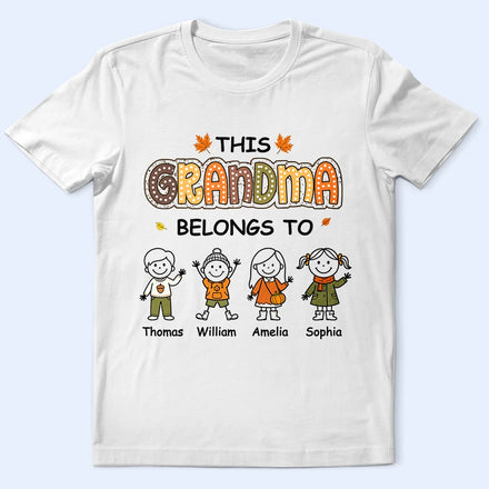 This Grandma Belongs To Autumn Kid Stick Figures - Personalized T Shirt