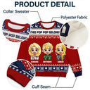 Gift For Grandpa,Funny,Christmas - This Grandpa Belongs To Grandkids Pixel Art - Personalized Unisex Ugly Sweater