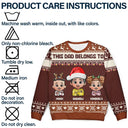 Gift For Grandpa,Funny,Christmas - This Grandpa Belongs To Grandkids Pixel Art - Personalized Unisex Ugly Sweater