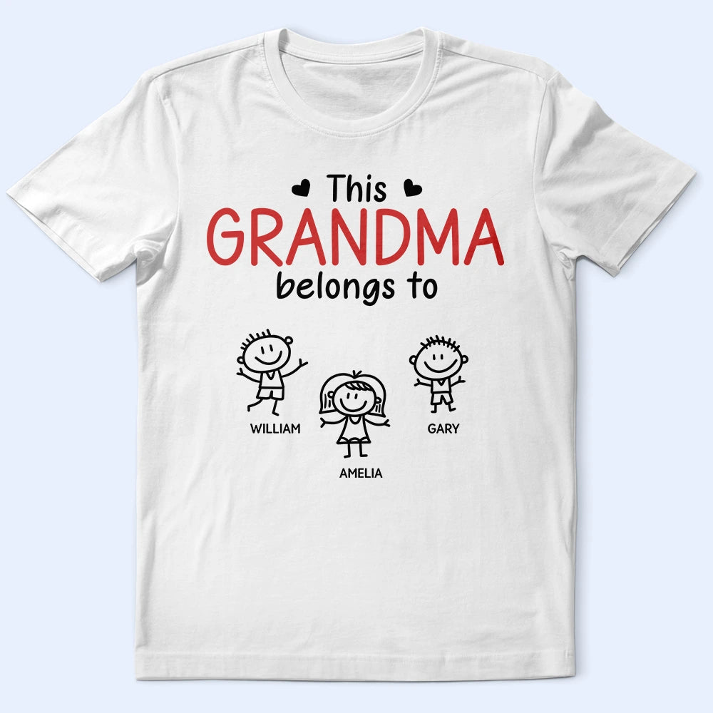 Gift For Grandpa,Gift For Father,Love, Top Market - This Grandpa Belongs To Kid Stick Figures - Personalized T Shirt