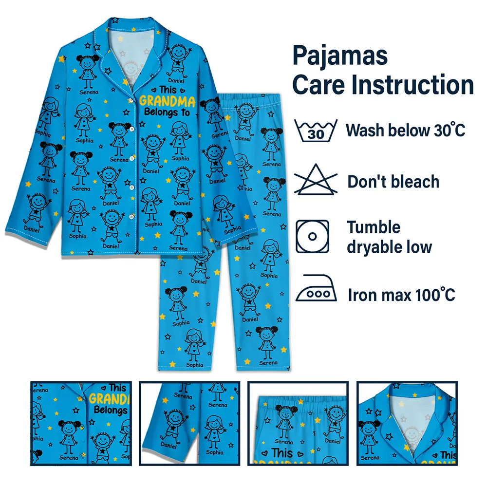 Gift For Grandparents, Gift For Grandpa, Gift For Grandma, Gift For Mother, Gift For Father, Happy, Christmas - This Grandpa Grandma Belongs To Kids Pet - Personalized Long Pajamas Set