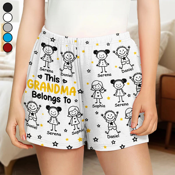 Gift For Grandparents,Gift For Grandpa,Gift For Grandma,Gift For Mother,Gift For Father,Happy,Christmas - This Grandpa Grandma Belongs To Kids Pet - Personalized Pajama Shorts