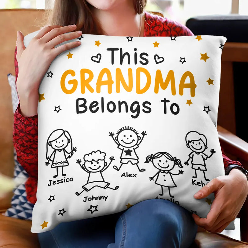 Gift For Grandparents,Gift For Grandpa,Gift For Grandma,Gift For Mother,Gift For Father,Happy,Christmas - This Grandpa Grandma Belongs To Kids Pet - Personalized Pillow