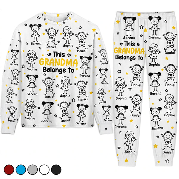 Gift For Grandparents,Gift For Grandpa,Gift For Grandma,Gift For Mother,Gift For Father,Happy,Christmas - This Grandpa Grandma Belongs To Kids Pet - Personalized Unisex Pajamas Set