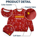 Gift For Grandpa,Gift For Grandma,Gift For Father,Gift For Mother - This Grandpa Grandma Belongs To Kids Pet - Personalized Unisex Ugly Sweater