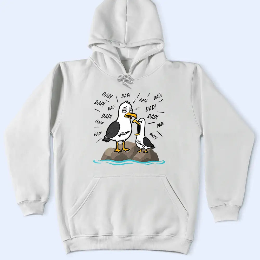 Gift For Husband,Gift For Father,Gift For Grandparents,Teacher,Non-Eng,Icon,Humorous - Tired Seagull And Kids Screaming - Personalized T Shirt