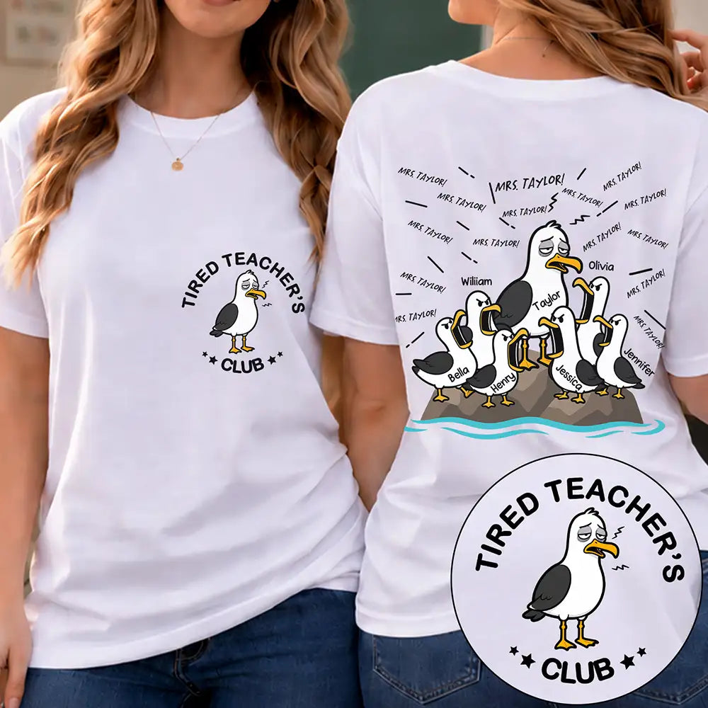 Gift For Husband,Gift For Father,Gift For Grandparents,Teacher,Non-Eng,Icon,Humorous - Tired Seagull Dad Papa Club - Personalized T Shirt
