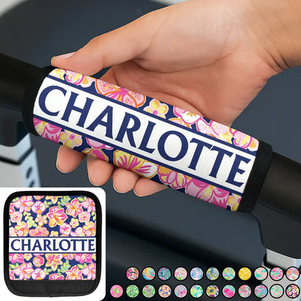 Tropical Pattern Name - Personalized Luggage Handle Wrap