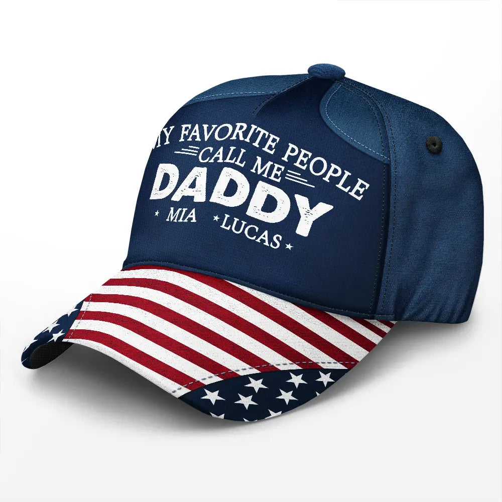 Gift For Husband,Parents,Gift For Yourself,Gift For Men,Gift For Grandpa,Gift For Father,Independence Day,Proud - US Flag My Favorite People - Personalized Classic Cap
