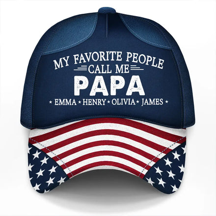US Flag My Favorite People - Personalized Classic Cap