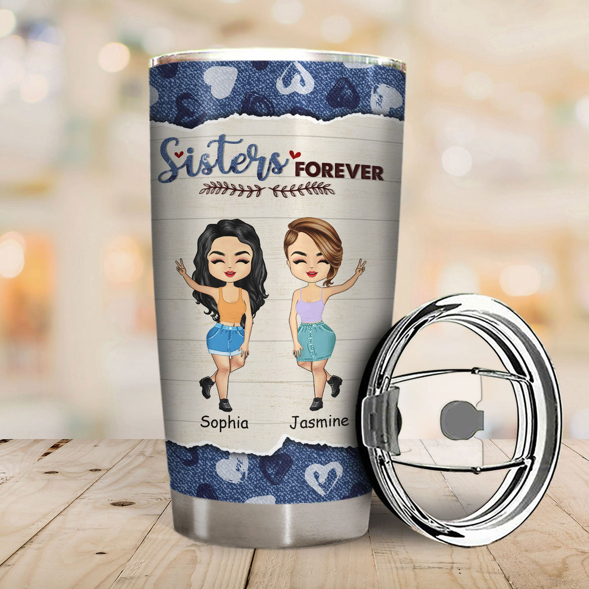 I Would Fight A Bear - Gift For Sisters - Personalized Custom Tumbler