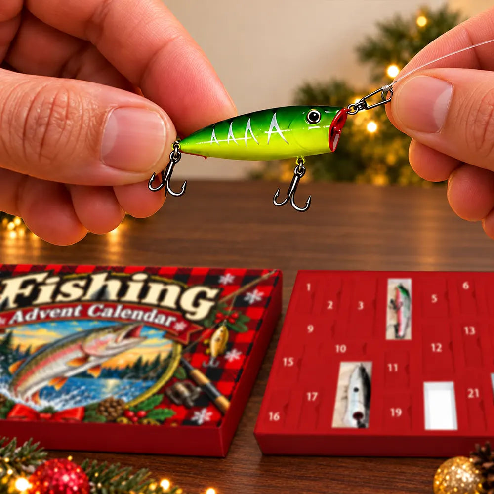 Adorable, Christmas, Gift For Couples, Gift For Him, Gift For Husband, No Custom - Squishy Fishing Gift For Husband And Son, Daughter - Personalized Christmas Countdown Advent Calendar