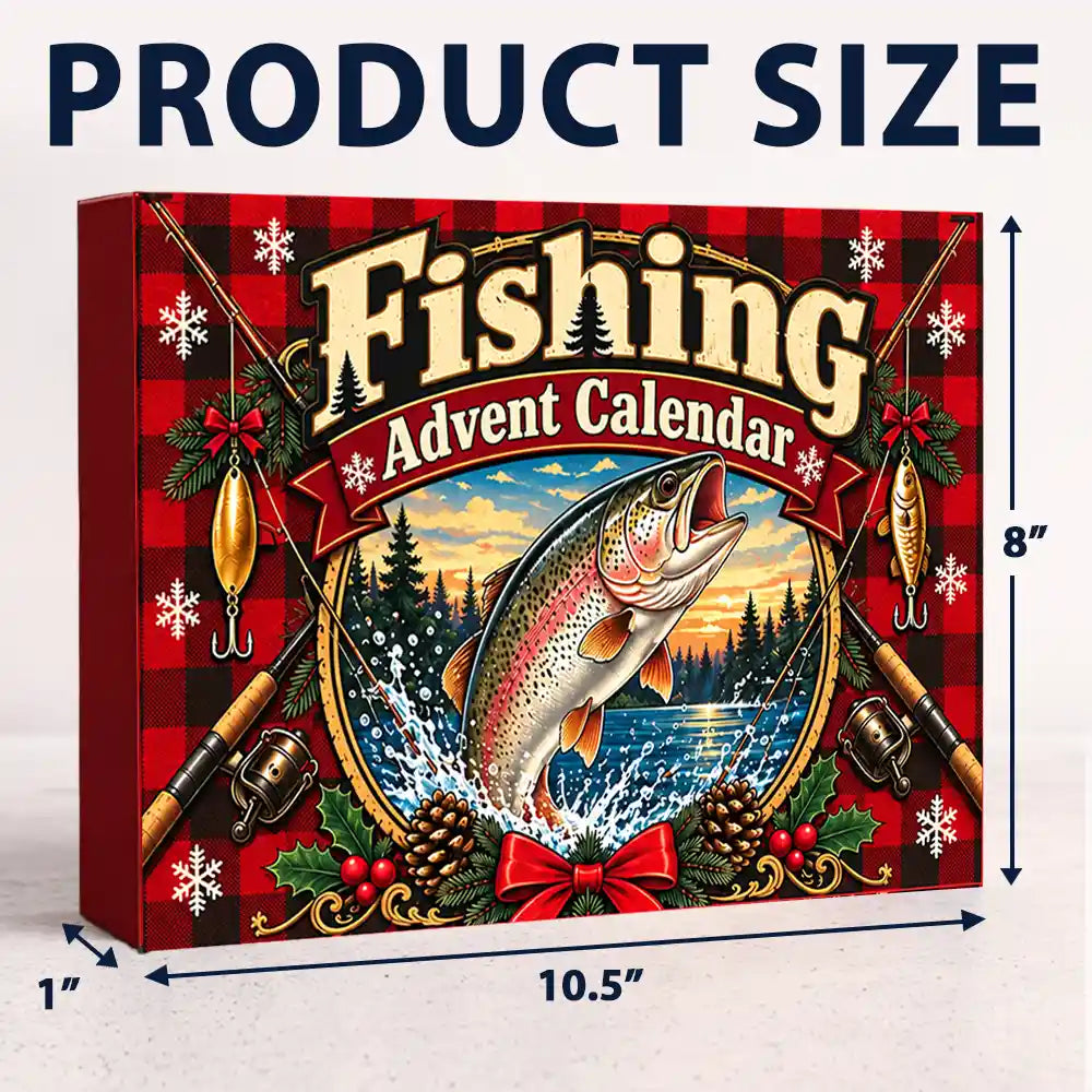 Adorable, Christmas, Gift For Couples, Gift For Him, Gift For Husband, No Custom - Squishy Fishing Gift For Husband And Son, Daughter - Personalized Christmas Countdown Advent Calendar