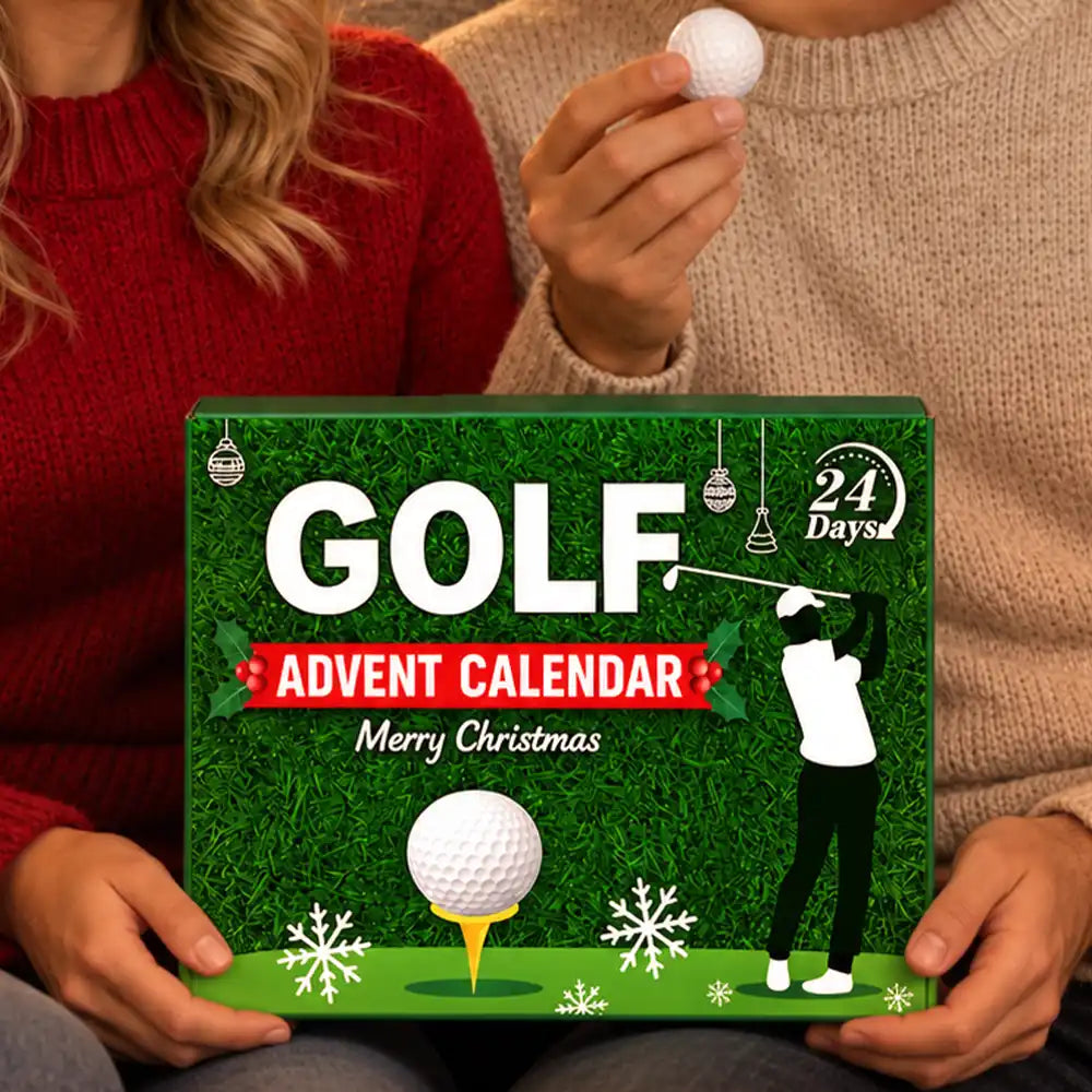 Christmas,Gift For Couples,Gift For Him,Gift For Husband,Golf,Happy,No Custom - Golf Gift For Husband And Son, Dad, Grandpa - Christmas Countdown Box Advent Calendar