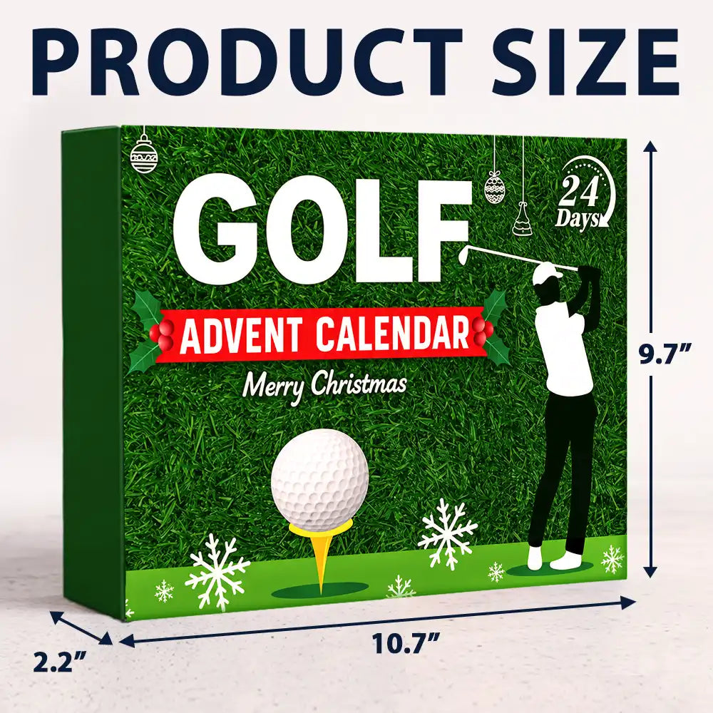 Christmas,Gift For Couples,Gift For Him,Gift For Husband,Golf,Happy,No Custom - Golf Gift For Husband And Son, Dad, Grandpa - Christmas Countdown Box Advent Calendar
