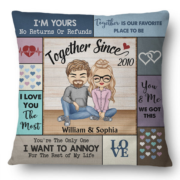 I Love You The Most Together Since Couple - Anniversary, Birthday Gift For Spouse, Husband, Wife, Boyfriend, Girlfriend - Personalized Custom Pillow