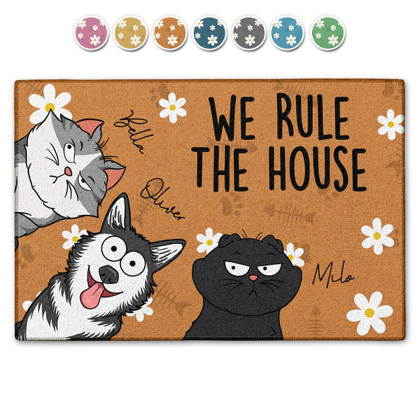 We Rule The House Dog, Cat - Home Decor, Birthday, Funny, Housewarming Gift For Pet Lover - Personalized Doormat