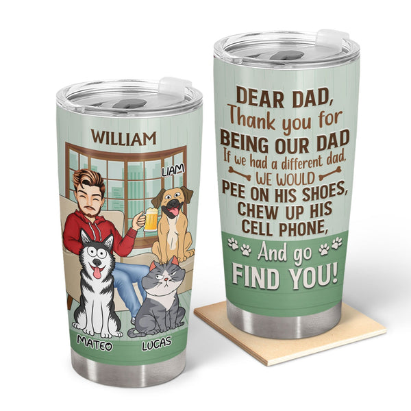 Thank You Best Dog Cat Dad Ever - Birthday, Loving Gift For Pet Lovers - Personalized Tumbler