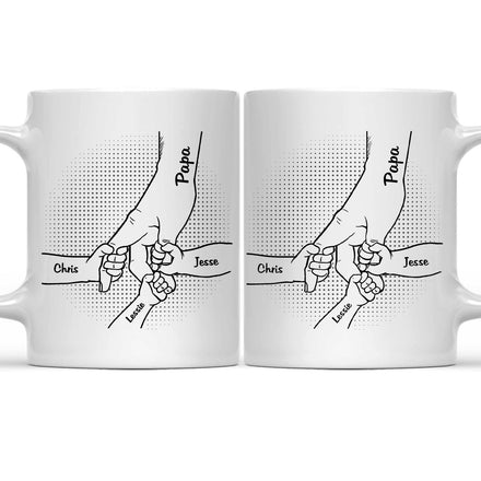 Hand In Hand, I Will Always Protect You - Birthday, Loving Gift For Mom, Dad, Papa, Nana, Grandma, Grandpa - Personalized Custom Mug