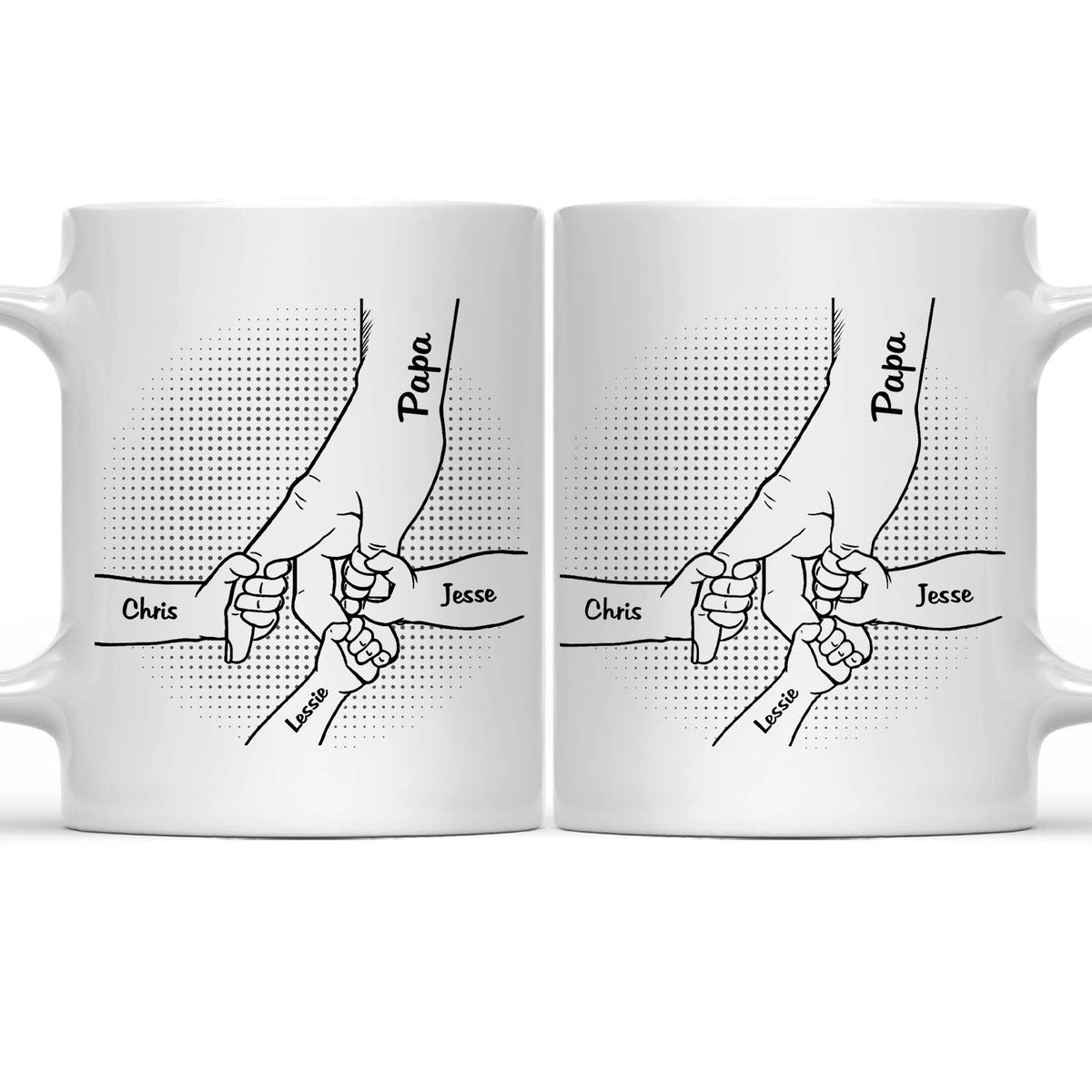 Hand In Hand, I Will Always Protect You - Birthday, Loving Gift For Mom, Dad, Papa, Nana, Grandma, Grandpa - Personalized Custom Mug