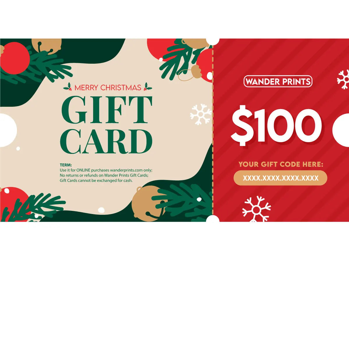 Wander Prints Christmas Gift Card
